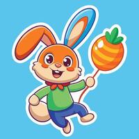 Hopping Hare Playful Rabbit Leaping with Joyful Energy vector