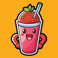 Jolly Strawberry Quenching Thirst with a Scrumptious Smoothie vector