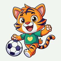 Playful Tiger Cub Embraces a Festive Season with Cheerful Sticker vector