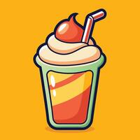 Cartoon Smoothie Delight with Whipped Cream Twirl vector