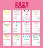 2025 Calendar Monthly Pages with Separate Layouts for Each Month vector