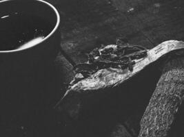 The abstract art design background of clay teacup photo