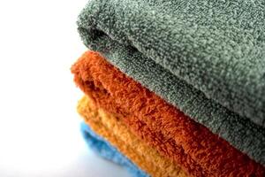 colorefull towels on white photo