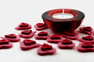 Valentine's hearts and candle photo