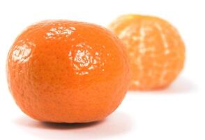 two tangerines on white photo