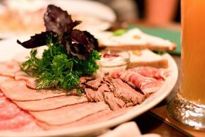 meat slices close up photo