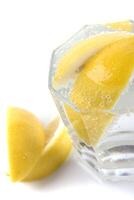soda water and lemon slices photo