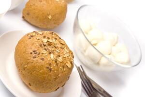 bread and mozzarella photo