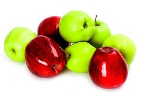 heap of green and red apples photo