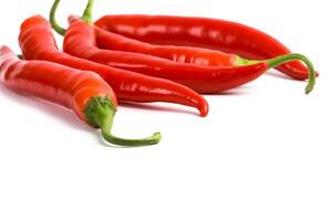 five red chilli peppers photo