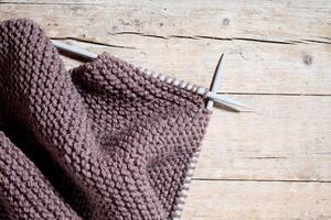 Knitting and needles photo