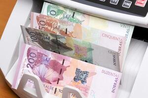 Sao Tome and Principe dobra in the counting machine photo