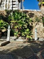 Amidst the beauty is a public garden decorated with carefully placed rocks photo