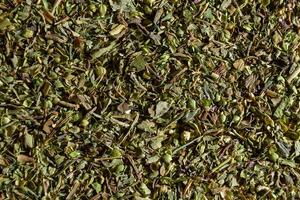 Dry Aromatic Herbs and Flavorful Spices Mix. A Culinary Canvas of Aroma Herb Seasoning. Textured Background for Gourmet Cooking. The Harmonious Combination of Dried Herbs and Spices - Top View photo