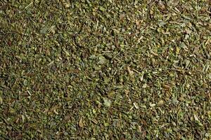 Dry Aromatic Herbs and Flavorful Spices Mix. A Culinary Canvas of Aroma Herb Seasoning. Textured Background for Gourmet Cooking. The Harmonious Combination of Dried Herbs and Spices - Top View photo