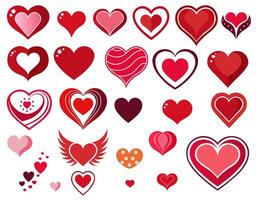 Set of Various Heart Designs in vector