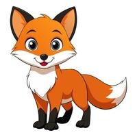 Smiling Cartoon-Style Red Fox Character vector