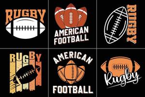 Rugby Typography Print Design Bundle For Rugby Lover vector