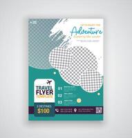 travel flyer design template vector
