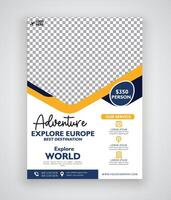 travel flyer template with modern look vector