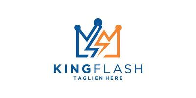 logo design crown and lightning, king, flash, voltage, logo design , icon, symbol, idea, creative. vector