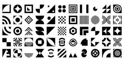 Bauhaus memphis abstract geometric shapes and grids vector