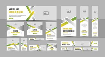 Craetive agro farm web banner template or lawn care web banner template design vector