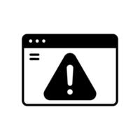 Error warning icon on website page vector