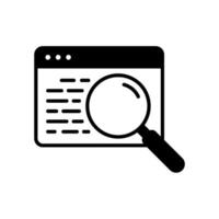 Website page search icon with magnifying glass vector