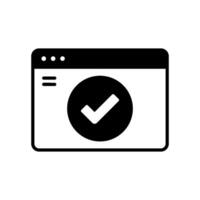 Success sign icon on website with check mark vector