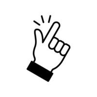Easy to use icon with hand doing a finger snap vector
