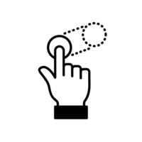 Touch and swipe icons of hand gestures on device screen vector