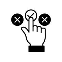 Hand icon pointing to make a choice vector