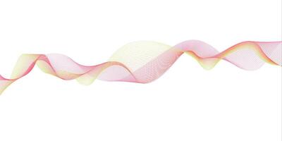 Abstract pink wave background. Dynamic flowing pink lines on white background. vector