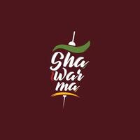 A logo for sha warma, a restaurant in india vector