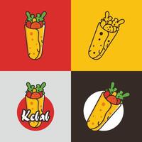 a picture of a food that says ' veggie ' kebab on it vector