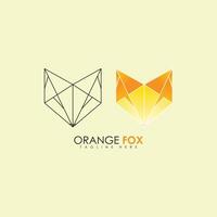 two orange fox and fox characters are on a yellow background. vector
