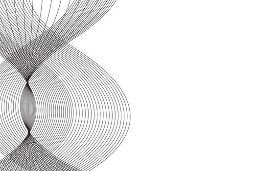 Symmetrical Black and White Wave Line Abstract Background vector
