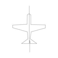 Continuous Aeroplan Line Art Design Minimalist One Line Aircraft Drawing vector