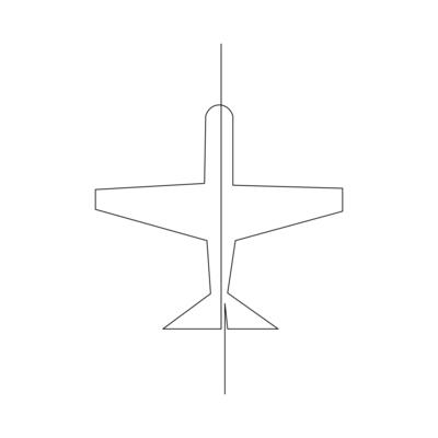 Continuous Aeroplan Line Art Design Minimalist One Line Aircraft Drawing