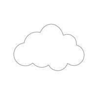 Minimalist Cloud Line Art on White Background Simple Design vector