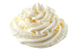 Swirl whipped cream on a transparent background. png