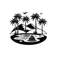 Monochrome Desert Landscape for Graphic Design vector