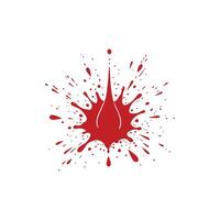 Isolated Blood Splatter with Drips in Red vector