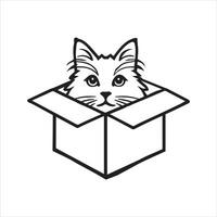 Curious Kitten Peeking from a Box vector