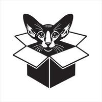 Kitten Face Poking Out of a Box vector