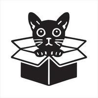 Kitten Eyes Poking Out of a Box vector