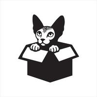 Kitten Peeking Out from a Box Clipart Illustration vector