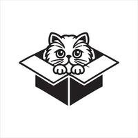 Whiskered Wonder in a Cardboard Box vector