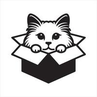 Playful Cat Face from Inside a Box vector